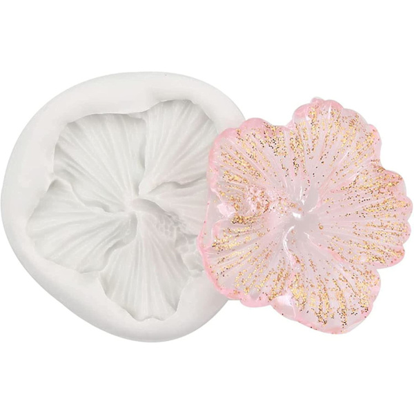 Käsintehty Hartsi Silikoninen 3D Hibiscus Kukka Muotti 4 Osassa