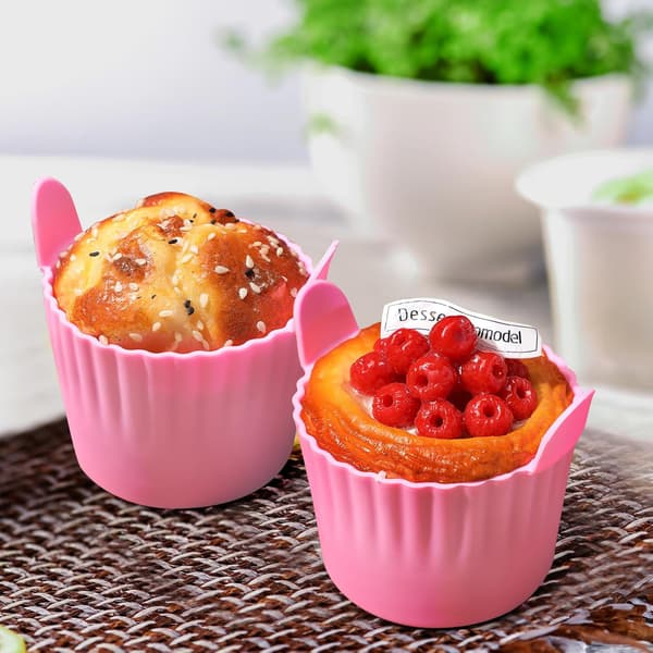 4 st silikonmuffinsformar för airfryerbakning, non-stick robusta muffinsformar