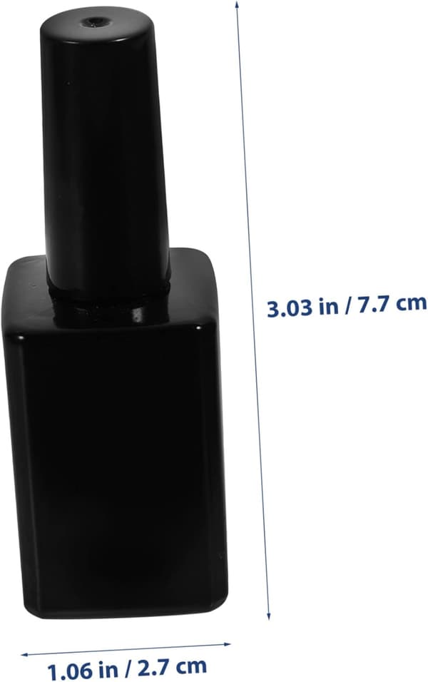 Glas nagellacksflaskor Borste 6st 15ml Svarta Fyrkantiga Påfyllningsbara Tomma Nagellacksflaskor Nagelkonst