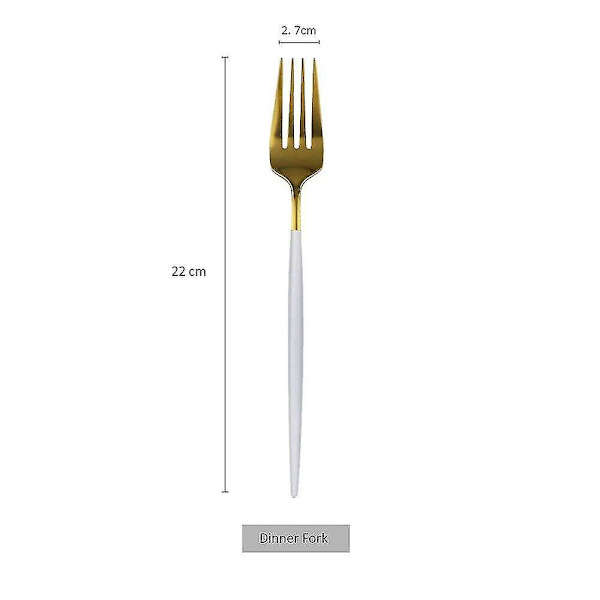 6 stk. Hvidguld Spisegaffel 304 Rustfrit Stål Bestik