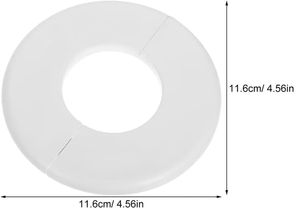 4 stk 50 mm runde rør delt flensdekselplater, hvite ABS-plastdeksler