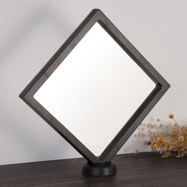 Flytende ramme Shadow Box Display Case Smykker Display Show Case rund base for smykker