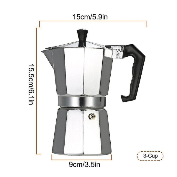 120 ml italialainen Moka kahvipannu, espressokeitin 0994 | Fyndiq