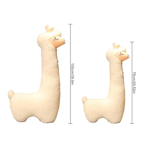 75 cm Jätte Alpaca Plyschkudde Lama Fylld Djurleksak Lama Lång Kropp Plushie Heminredning