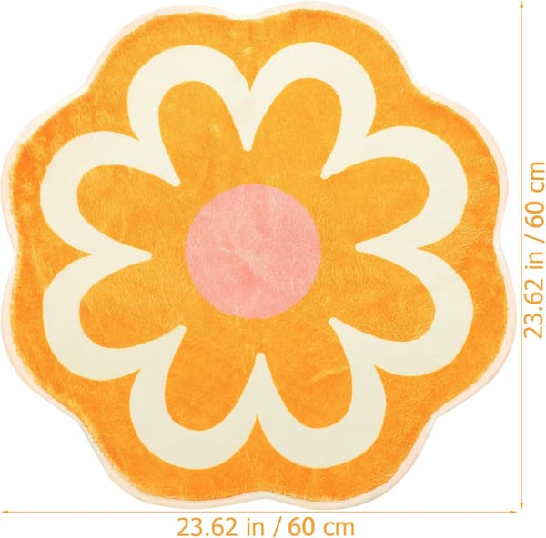 Gul Blomformad Dekorativ Matta Vattenabsorption Duschmatta Polyester