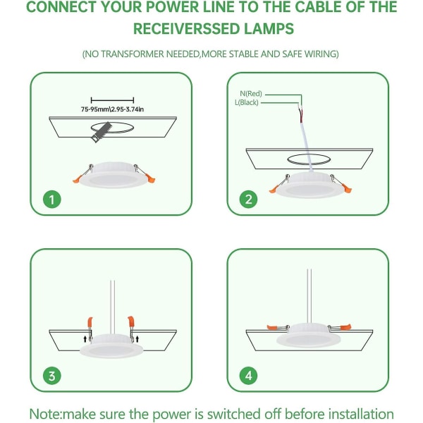 Indbygget Led Spotlight, Ekstra flad, 7w Tilsvarende 70w glødelampe