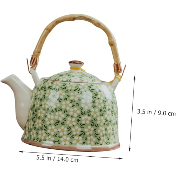 Keramisk tekande i japansk stil med te-si, porcelæns tekande
