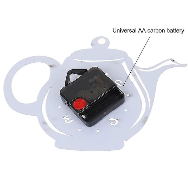 Väggklockor, modern Tekanna Väggklocka, DIY Kaffekoppformad Dekoration (utan batteri)