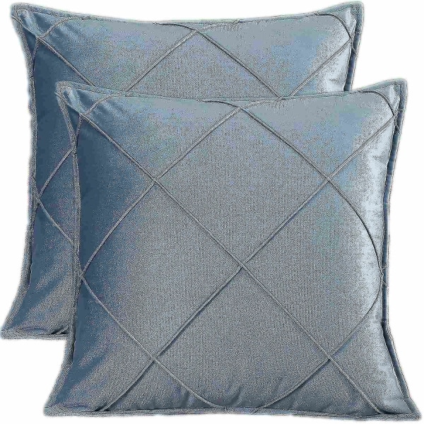 2 Fløyels Putesett Dekorative Puter til Sofa 18x18 Kvadrat