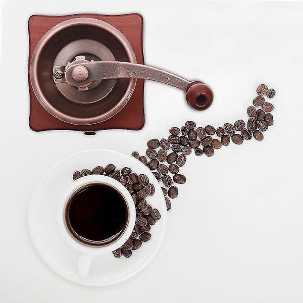 Kaffebönkvarn Trä Manuell Hand Rostfritt Stål