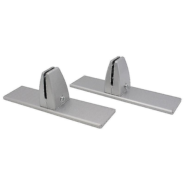 Skrivbordsfäste i aluminiumlegering, förlängd platt botten, skärmklämma, akrylramklämma, fast klämma (silver) (2 st)
