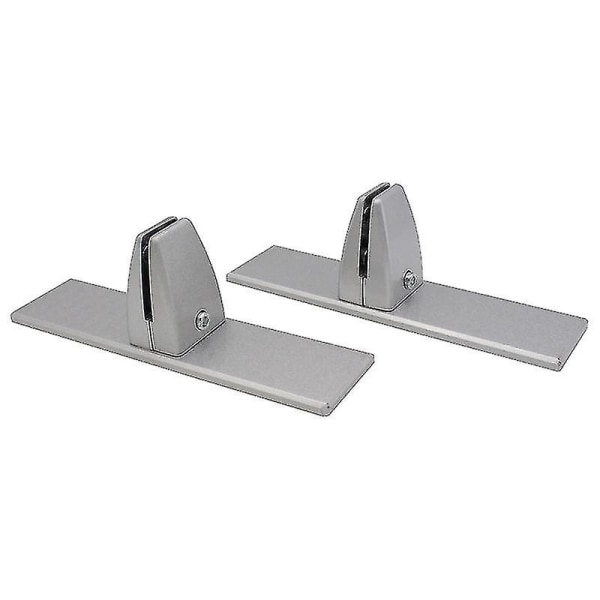 Skrivebords Aluminium Legering Forlænget Flad Bund Skærmbøjle Akryl Bezel Klip Fastgørelsesklip (sølv) (2 stk)