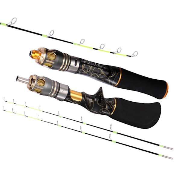 Titanium Alloy Carbon Ultra Kort Isfiskerstang 70cm Indsæt Solid Blød Hale Stang (lige Håndtag)-yuhao