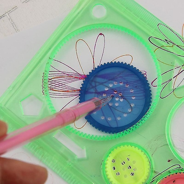 2 kpl/setti Spirograph Geometrinen Viivoitin Oppimisen Piirtotyökalu