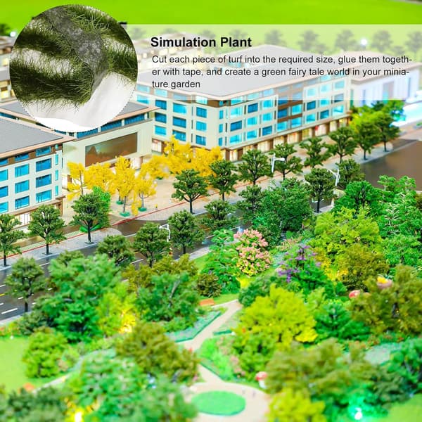 Simulering Gress Tuer Lang Stripe Kunstgress DIY Miniatyrdekor