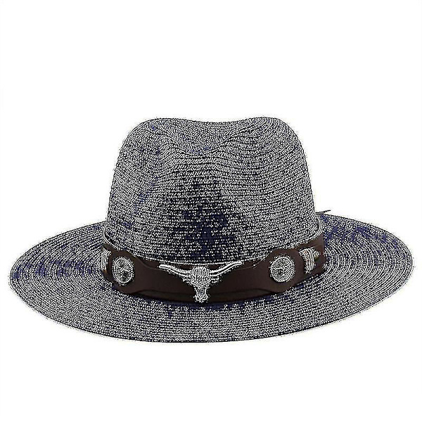 Klassisk Panamahat Sommer Solhatte Til Kvinder Mænd Strand Halmhat Navy