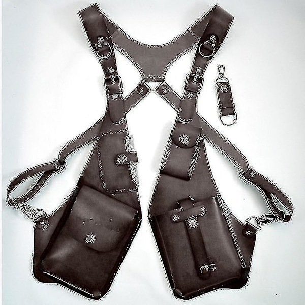 Keskiaikainen Nahkainen Vyölaukku Piilotettu Varkaudenestolompakko Moottoripyörätyylinen Puhelinpussi Viikinkien Cosplay-Festivaali Laukku Miehille Naisille dark brown