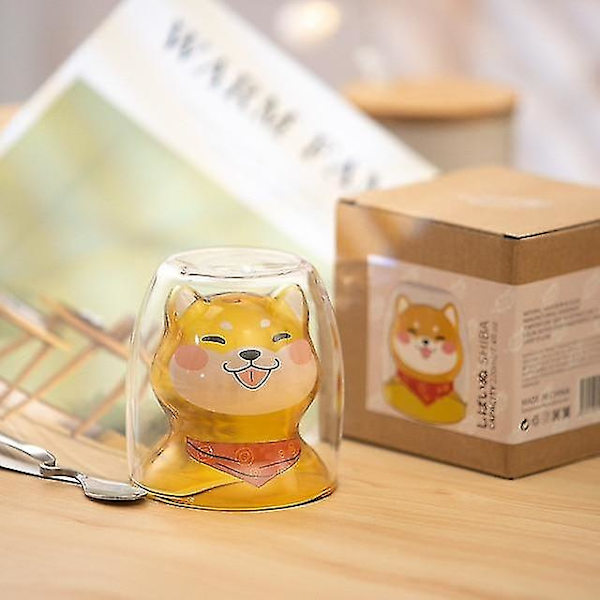 Uusi Shiba Inu -kuppi, lämmönkestävä kaksoislasikuppi