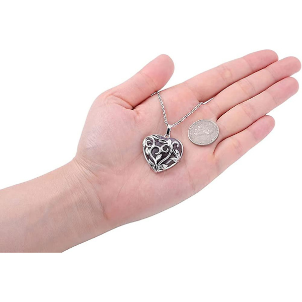 Ametist Hängehalsband Reiki Silver Blomma Insvept Lmell