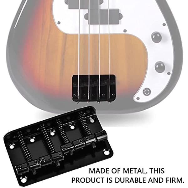 Basbro 4-strenget Basguitarbro, Sort, Professionel Metalbro til udskiftning