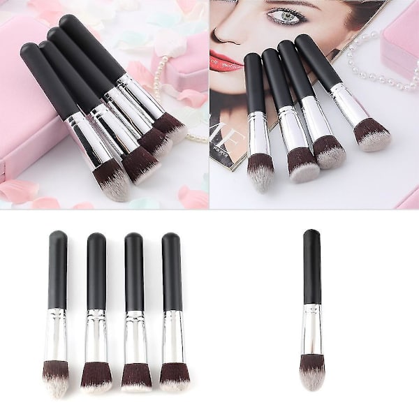 4-pack Träsminkborste Set Professionell Kosmetik