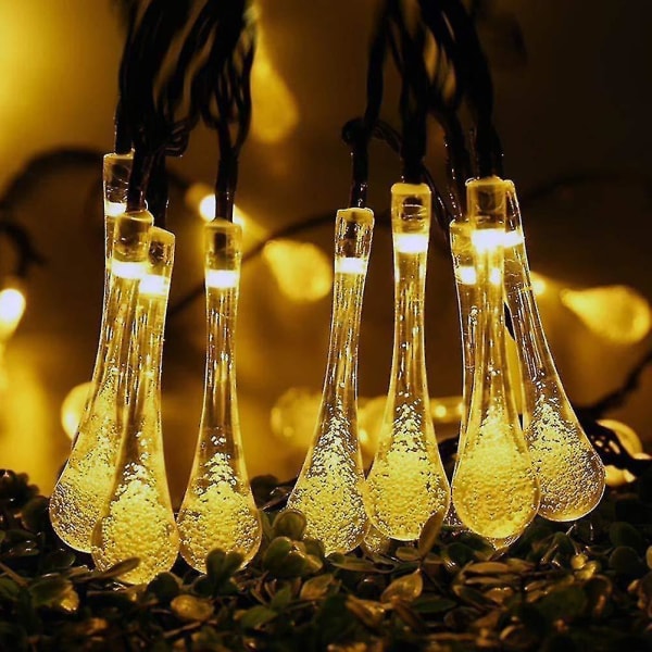 LED Solar Vanndråpe Lysstreng Vanntett juledekor