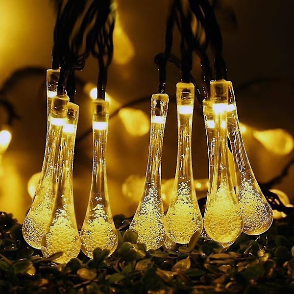 LED Solcelled Vann-Dråpe Lysstreng Vanntett Julepynt