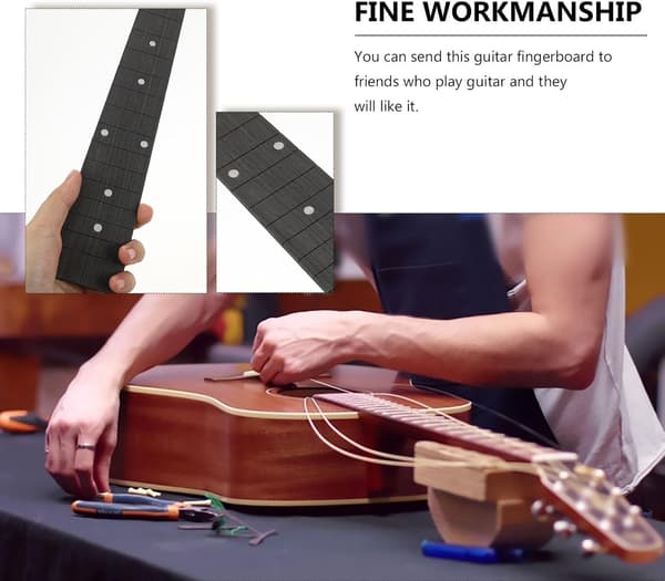 Robust gitarrgreppbräda i trä, fint utförande, enkel att installera och DIY