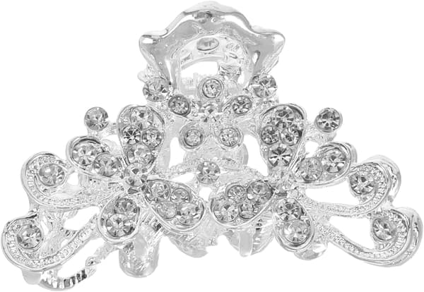 Glitrende Rhinestone Hårklemme: Mini Glitter Hårklemme - Elegante Blomsterformede Tilbehør