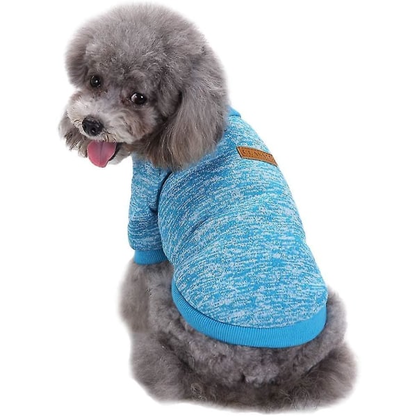 Pet Dog Clothes Knitwear Dog Sweater Soft Thickening Warm Pup Dogs Shirt Winter Puppy Sweater For Dogs (light Blue, S)