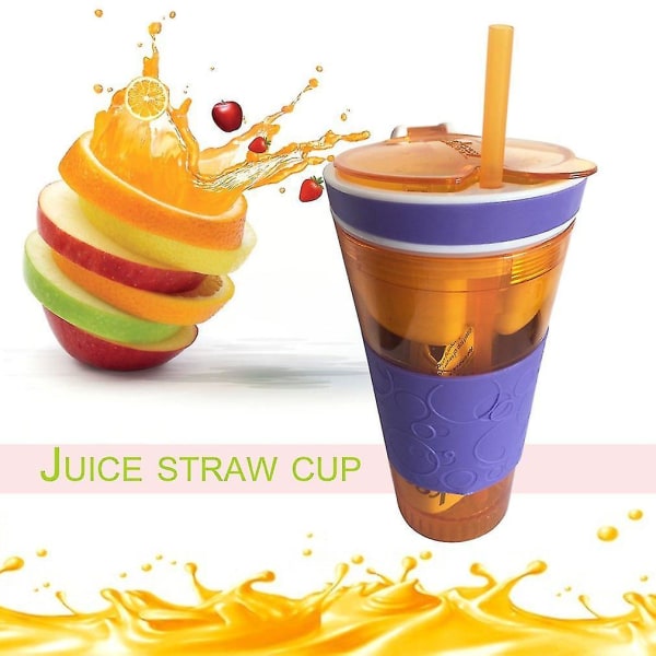 2-in-1 Milkshake- ja Hedelmämehu Sekoituspullo Oljella