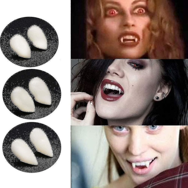 3 Par Vampyrtänder Tandställning 3 Storlekar 13mm 15mm 17mm