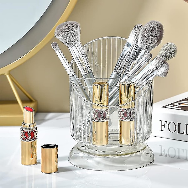 Irregulær Cylinder Makeup Opbevaringsboks Plastik Hvid