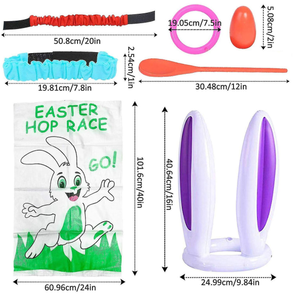 Creative Easter Jump Leg Relay Elastisk Belte Egg Balance Spoon