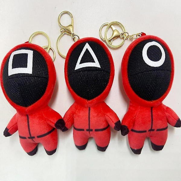 Squid Game Plysch Pop Nyckelring Hängare Väska Ornament Leksak Kvadrat Söt