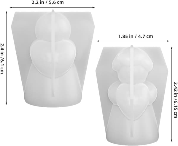 2 stk. håndlavede silikone engleharpiksforme til epoxyharpiksfigurer