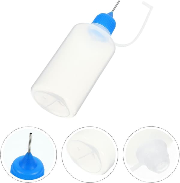 10st 50ml Tomma Klämflaskor Blå Kapsyler, Mini Lim- och Oljeapplikatorflaskor Precisionsspets