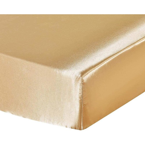 Lagen 90x190 cm med 30 cm mikrofiberhætte, højkvalitets sengetøj, guld