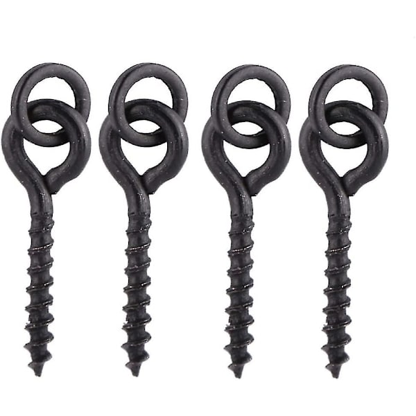 Fiskeri Karpe Agnskruer Med Runde Led-Øjne Svirvler Karpefiskeri Terminal Rig Tackle 30stk Sort