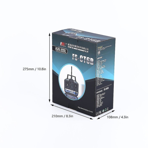 Fly Sky 2.4G FS-CT6B 6-kanals RC-sender og modtager
