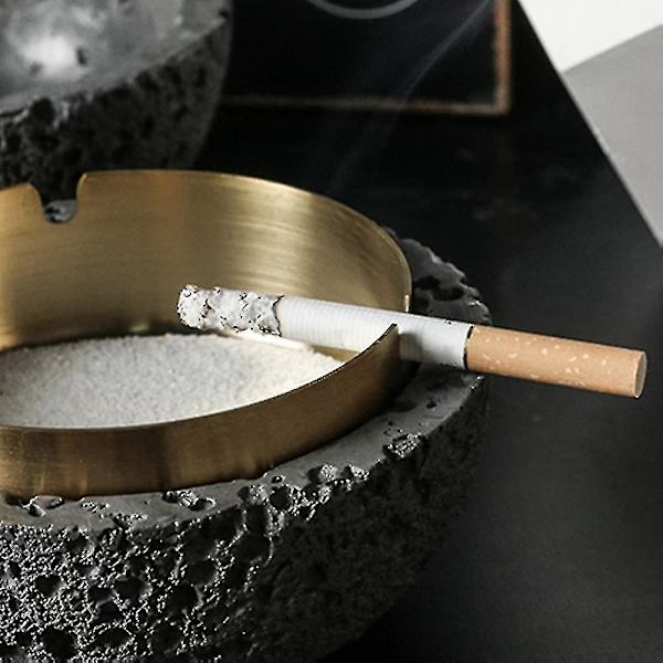 Ny Cement Askebæger Kreativ Personlighed Trend Anti Flyveaske Sort 1stk