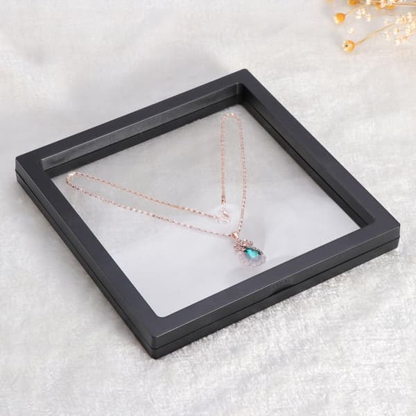 Flytende ramme Shadow Box Display Case Smykker Display Show Case rund base for smykker