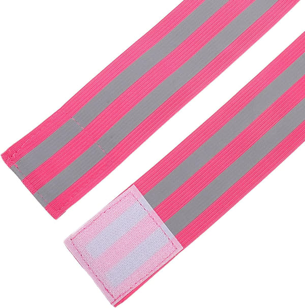 Reflekterende håndleddsbånd og armbånd Elastisk sikkerhetsstropp 5 cm rosa 2 stk