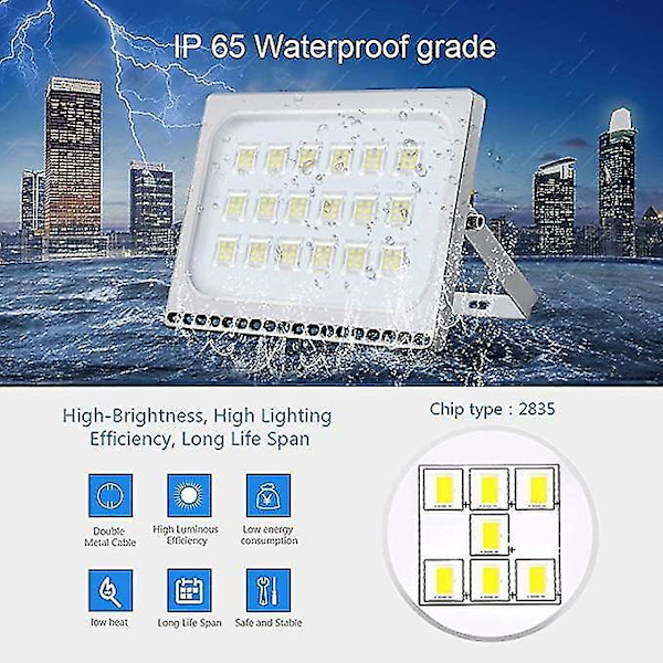 100w LED Flomlys Ultra-tynn Utendørs Høylys