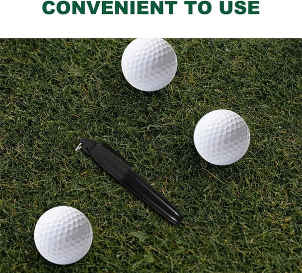 6 stk. Golfboldmarkeringspen sæt med jernkrogclips Sort Golf Line Maker