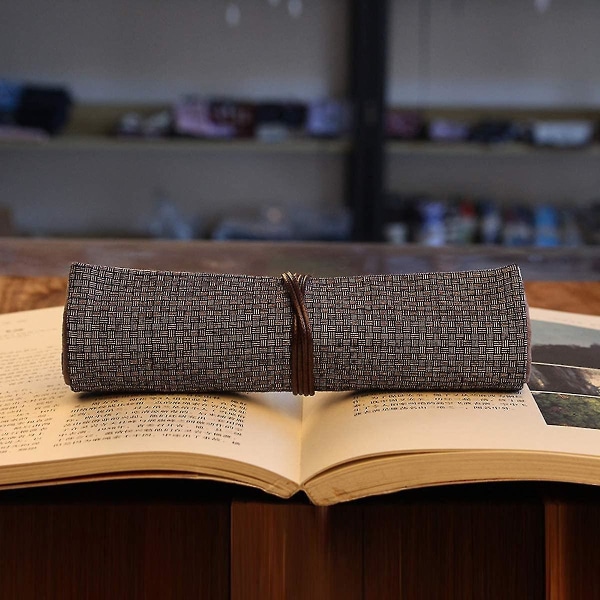 Canvas Blyantsæt Håndlavet Foldbar Rullet Blyantsæske Rejseblyantsholder Wrap