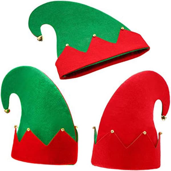 3 st julhattskor för fest Cosplay-dräkt Tomteskor Stil Hattdräkt för bal Tomte