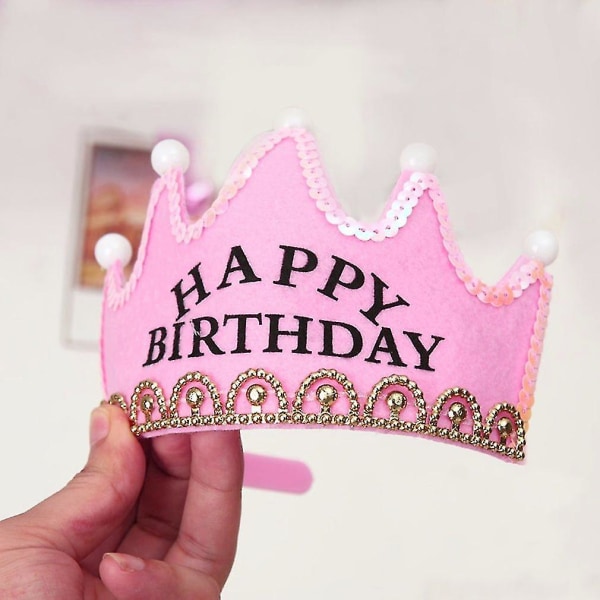 Härlig King Princess Kids Birthday LED Crown Cap