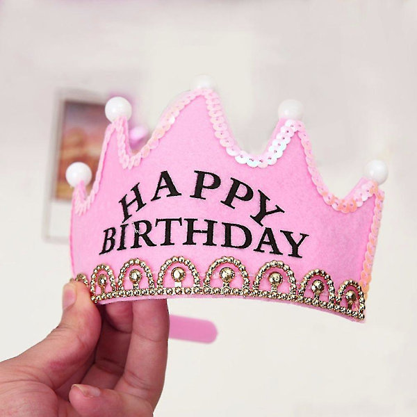 Sød Kong Prinsesse Børnefødselsdag LED Kronehætte