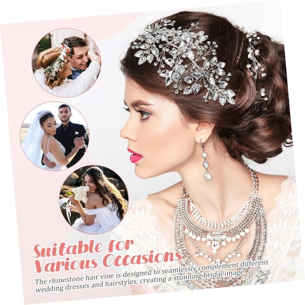 2 stk Rhinestone Brude Hårvin Bryllupshodeplagg Elegante Hårtilbehør for Kvinner